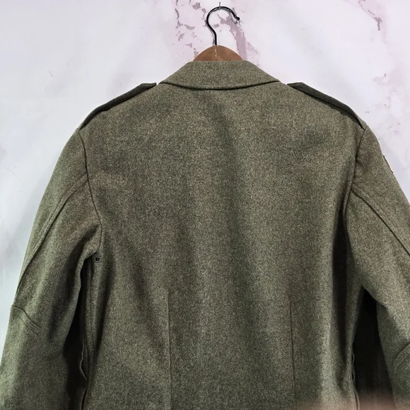Vintage Wool Jacket Mens Small Green West Germany 60s Coat Military Cold War - Picture 6 of 16